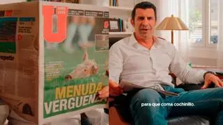 Luis Figo calienta el Clásico... con un cochinillo