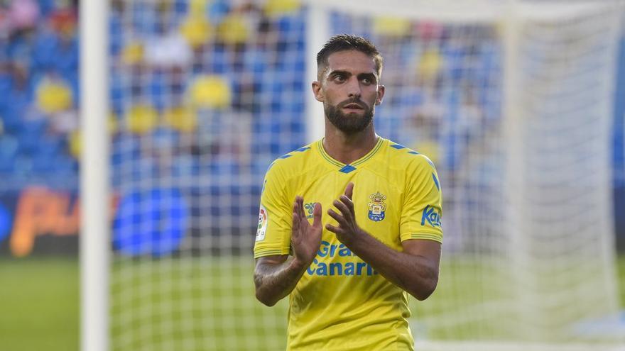 Pejiño en un partido ante el Huesca en el Estadio de Gran Canaria.