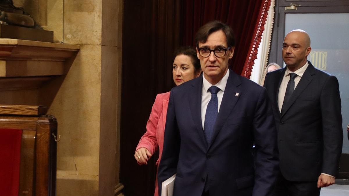 El líder del PSC, Salvador Illa, este miércoles en el Parlament.