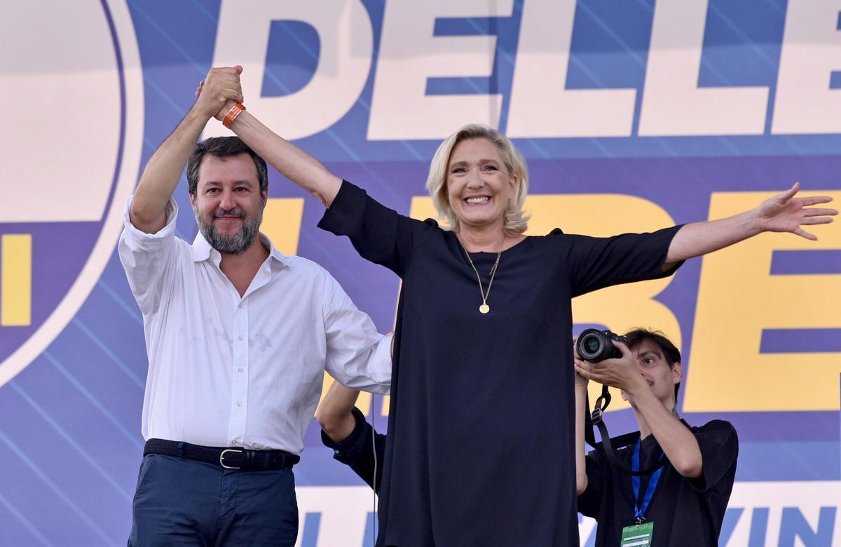 Salvini i Le Pen escenifiquen a Itàlia la seva unió davant les eleccions europees del 2024