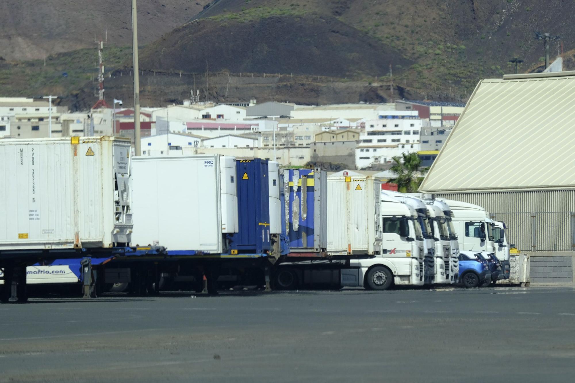 Huelga de transportistas en el Puerto de Las Palmas (27/02/23)