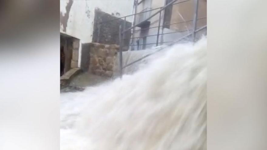 Lluvia y granizo en Morella