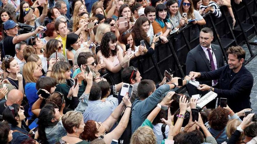 Bradley Cooper, a su llegada ayer a San Sebastián.