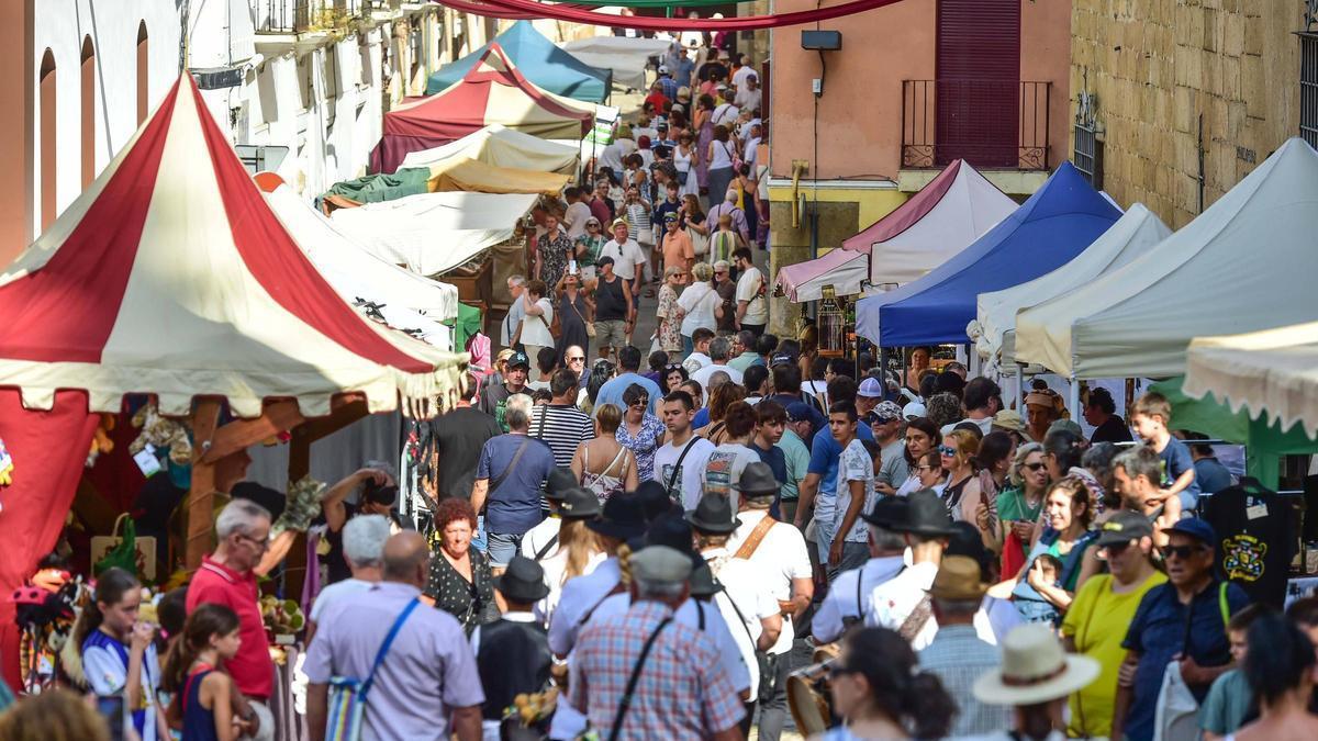 Mercado de artesanía, en una edición anterior del Martes Mayor de Plasencia.