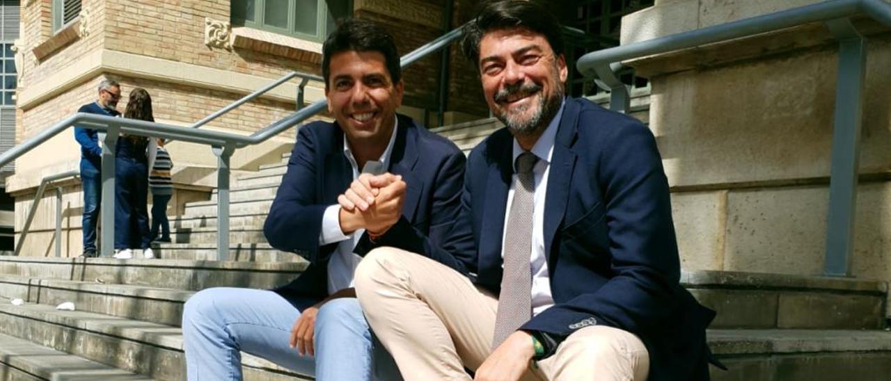 Carlos Mazón y Luis Barcala, aspirantes del PP a la Diputación y la Alcaldía de Alicante.