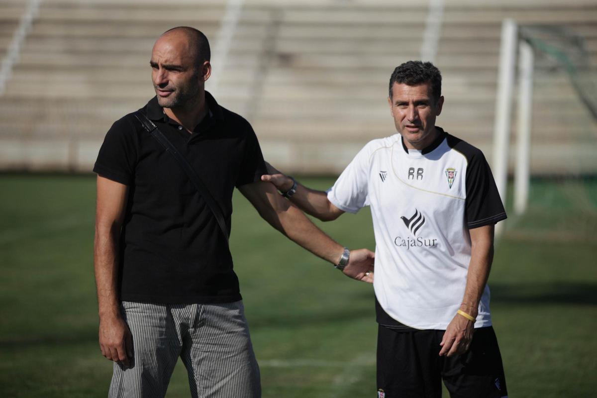 Espejo junto a Rafa Reyes, por entonfes segundo del Córdoba CF.