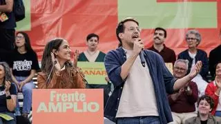 Jorge Pueyo participa en el primer mitin del Frente Amplio en Madrid tras el no acuerdo con Podemos: "Algunos creen que Aragón solo son molinos y centros de datos"