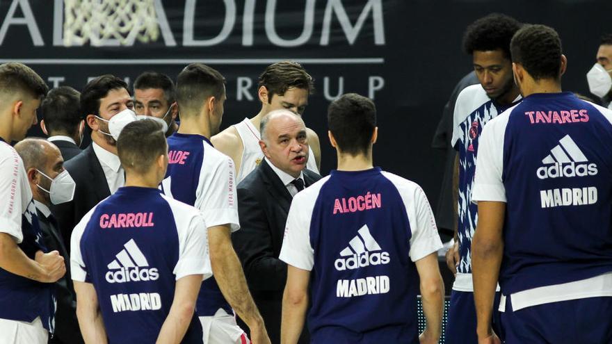 El Real Madrid, durante un partido de Euroliga.