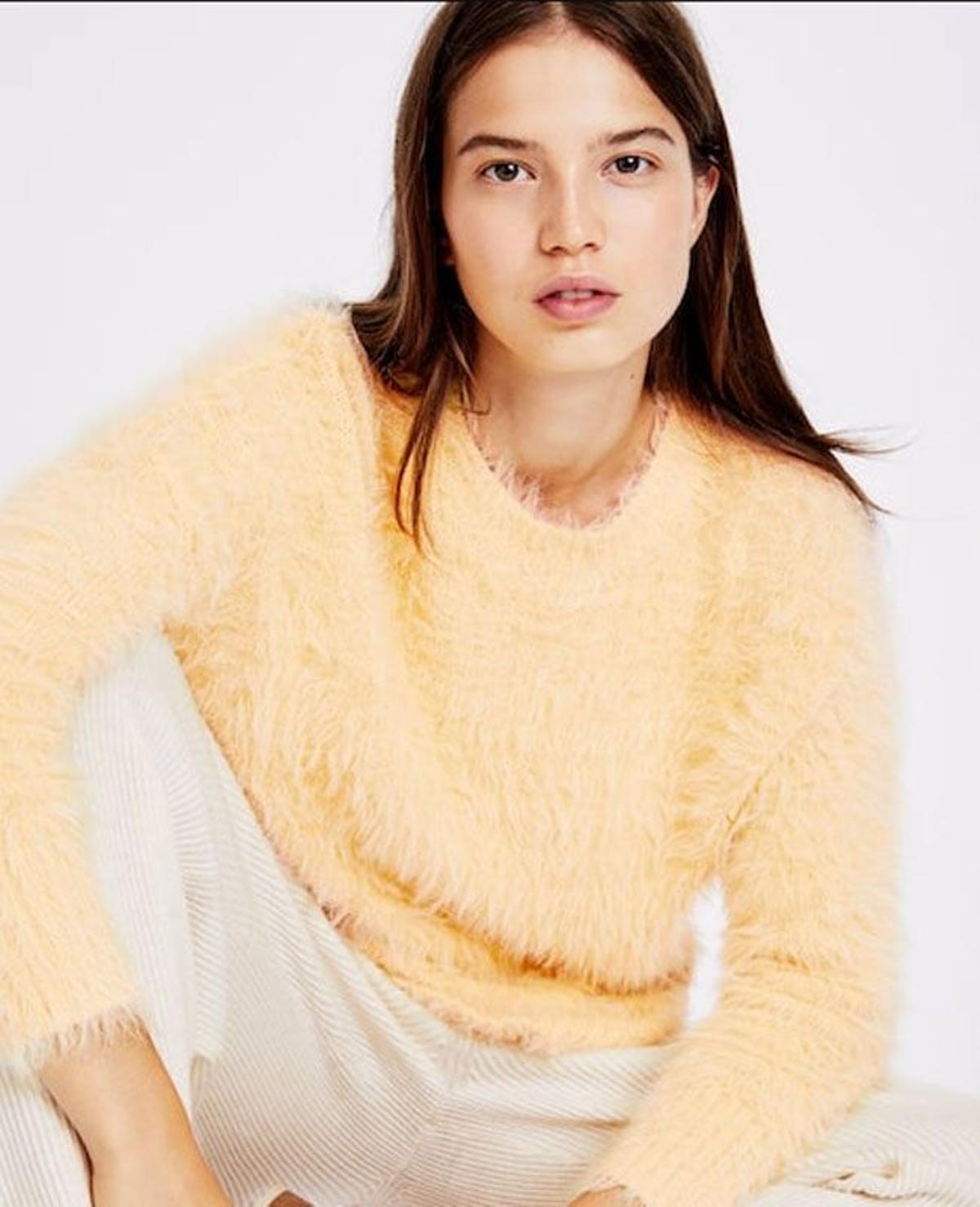 Jersey amarillo de pelito de Oysho