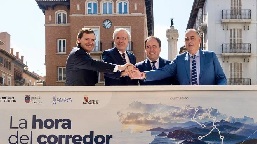 Cuatro comunidades unen fuerzas para exigir al ministro Puente que el Corredor Cantábrico Mediterráneo no sea de vía única entre Teruel y Sagunto