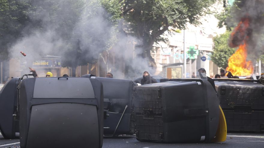 Desórdenes públicos en la huelga del metal en Cádiz el pasado 18 de junio.