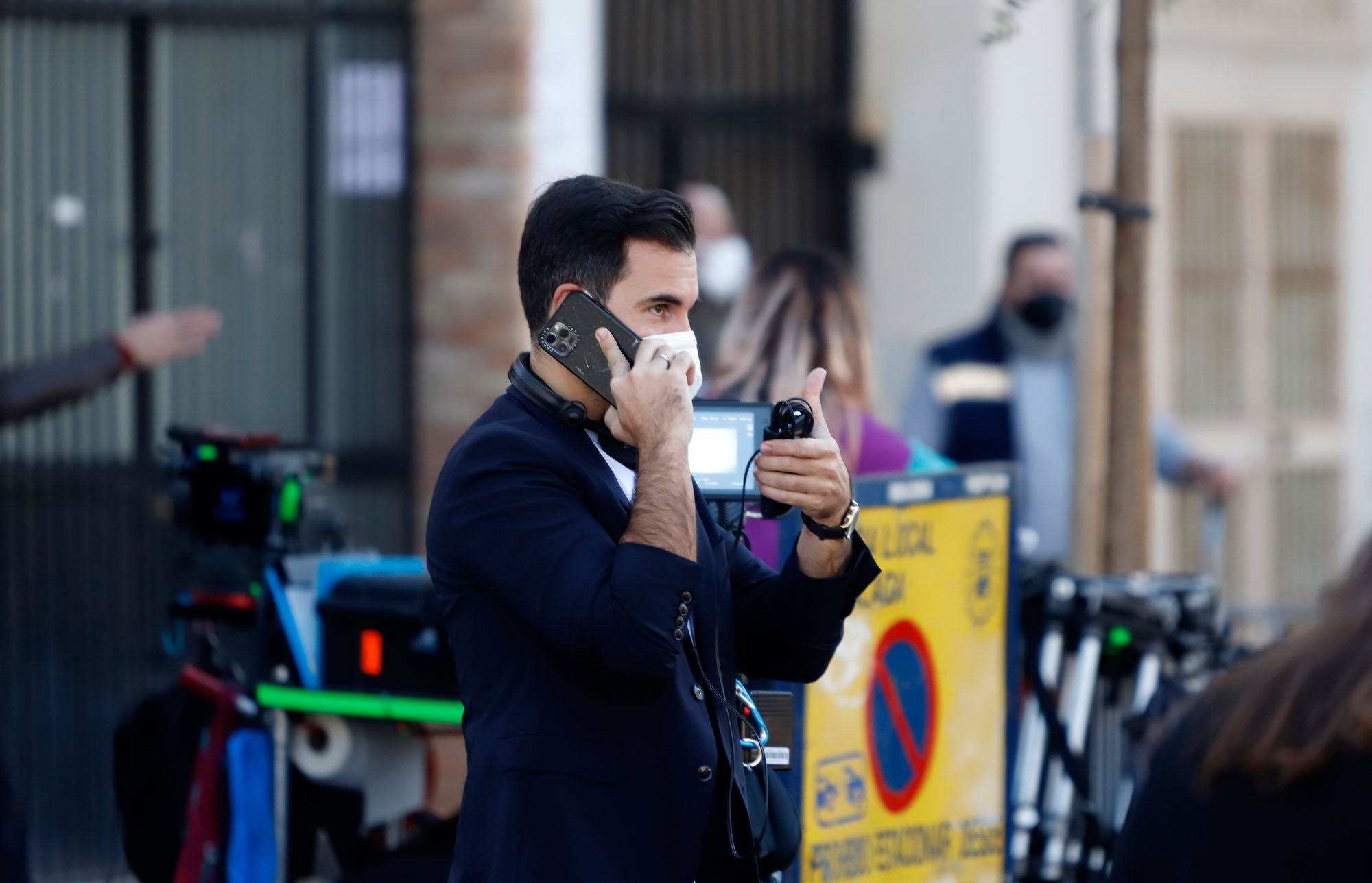 Rodaje de la serie 'La chica de nieve' de Netflix en Málaga.