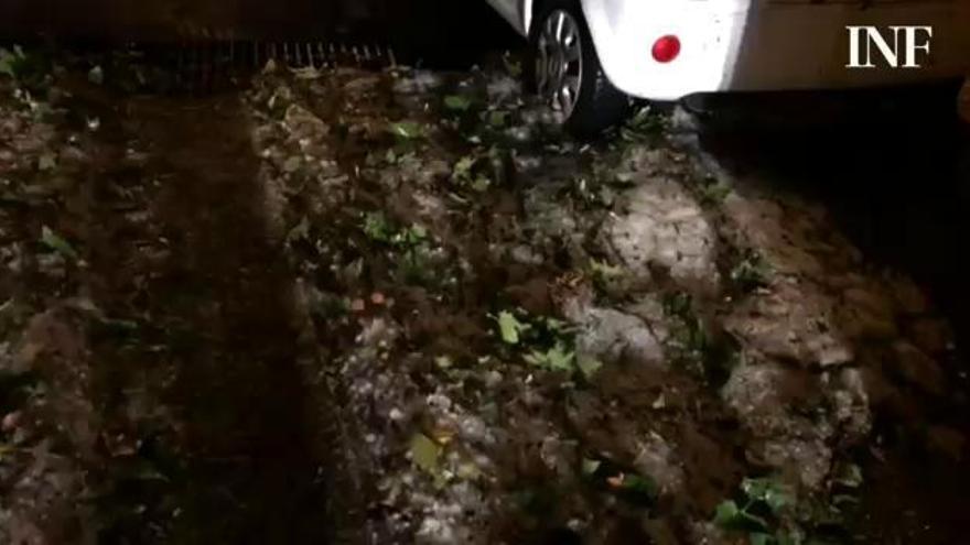 Impresionante tromba de granizo en Cocentaina