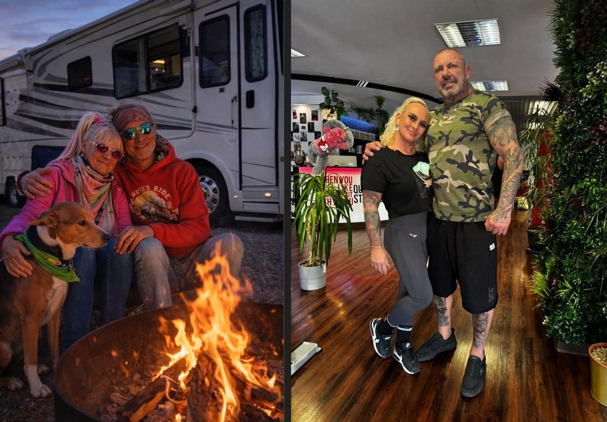 Links: Thommy Schmelz und Kathrin Mermi-Schmelz. Rechts: die Robens.