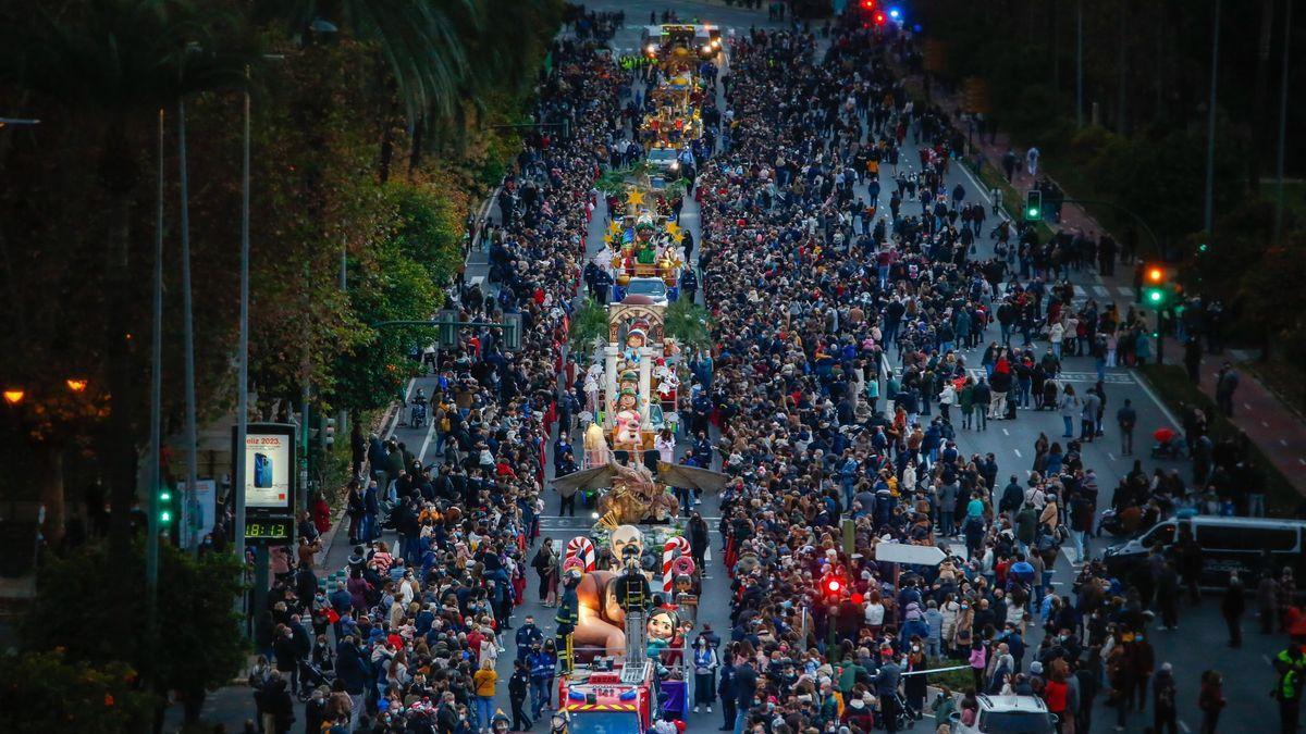 Imagen de la Cabalgata de Reyes de 2022 a su paso por Vallellano.