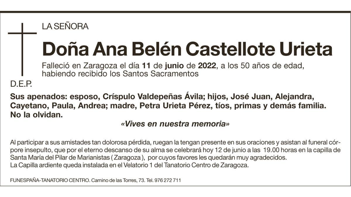 Doña Ana Belén Castellote Urieta