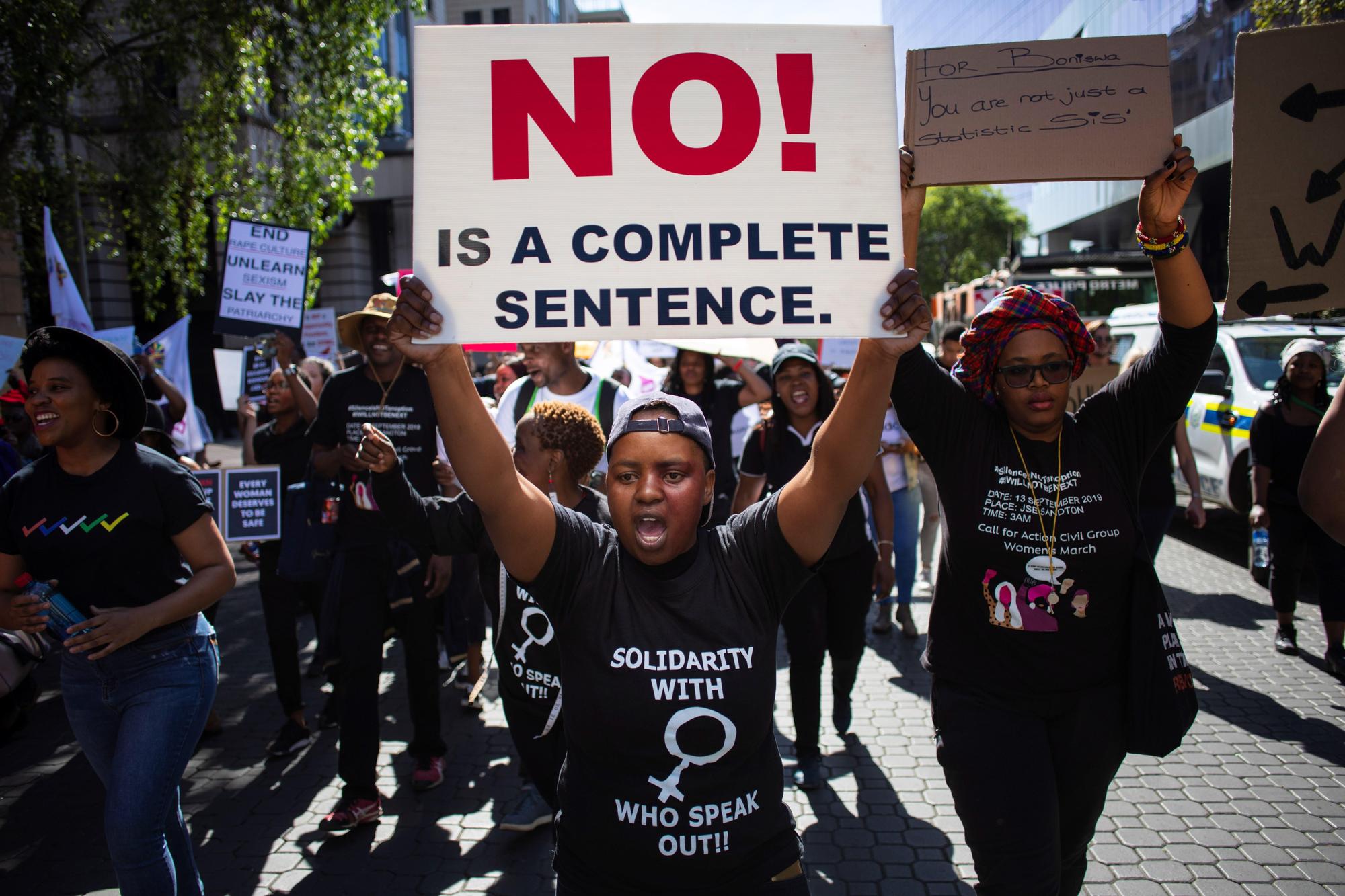 Protesta en Sudáfrica por la violencia contra las mujeres
