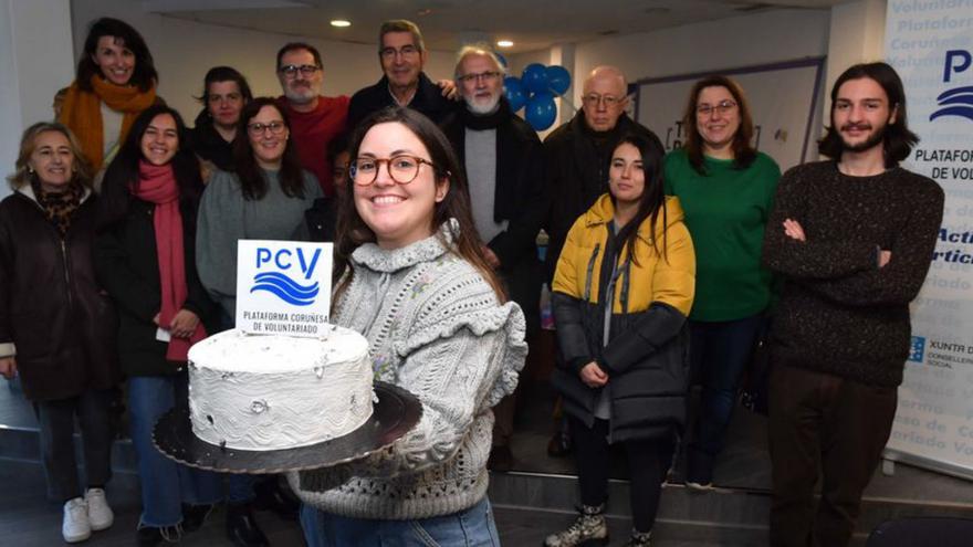 Integrantes de la Plataforma Coruñesa de Voluntariado. |   // VÍCTOR ECHAVE