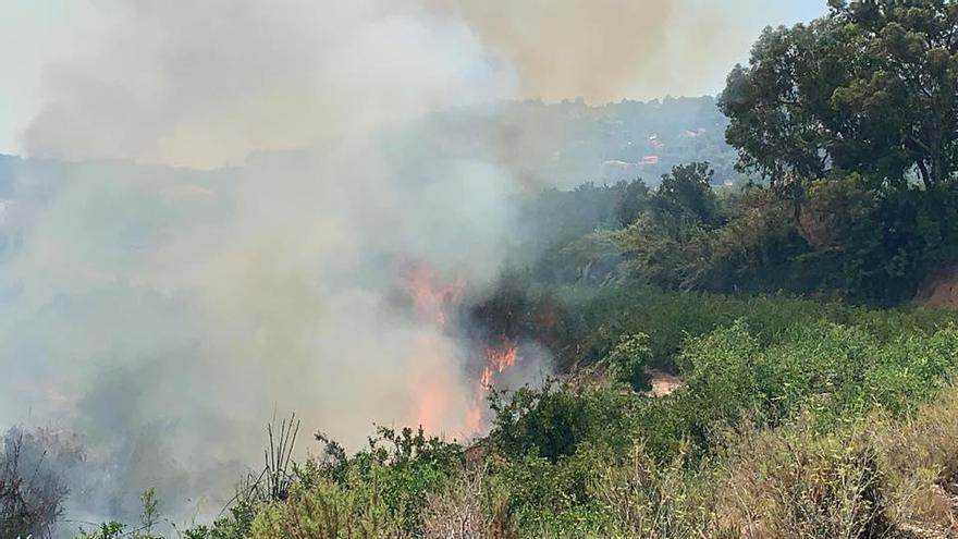 Incendio registrado el sábado en el término de Carlet.