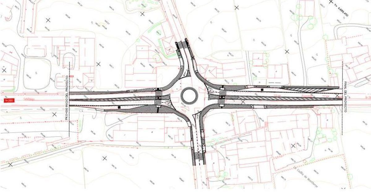 Imatge del projecte de construcció d'una nova rotonda a la carretera N-260