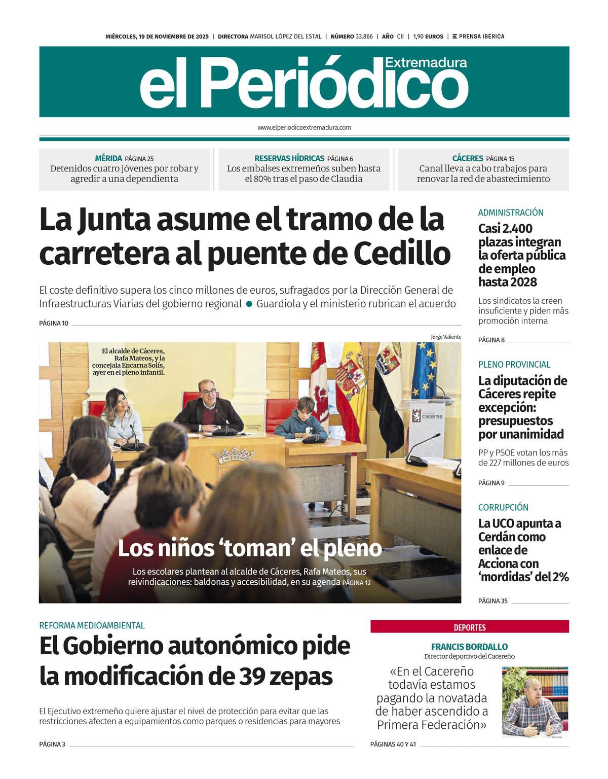 Consulta la portada correspondiente al día 19 de noviembre de 2025