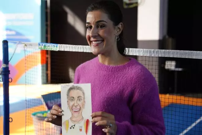 EN IMÁGENES: Así fue el encuentro de Carolina Marín con escolares asturianos