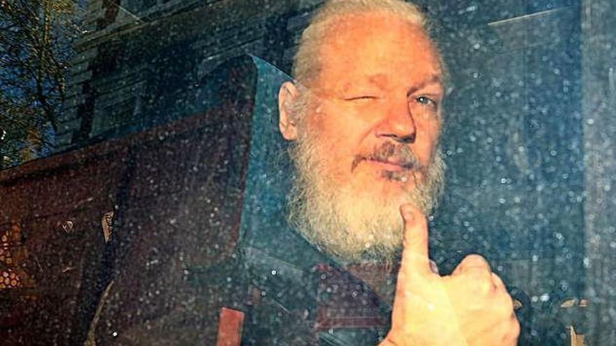 Julian Assange, el dia de la seva detenció a Londres.