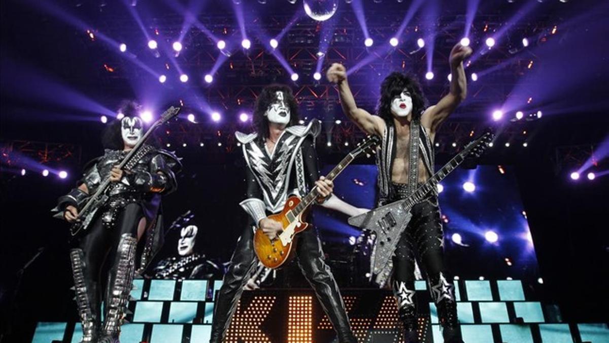 Kiss, durante el concierto que ofreció en el Palau Sant Jordi en el 2010.