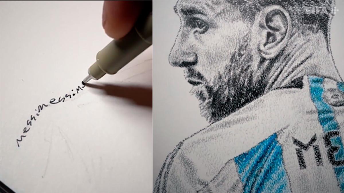 No te pierdas el dibujo más original hecho a mano de Leo Messi. ¡Impresionante!