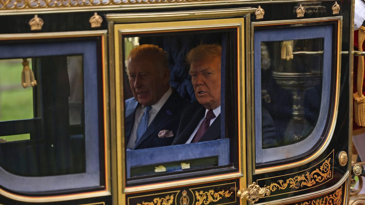 Donald Trump y Melania Trump, en su segunda visita de estado al Reino Unido.