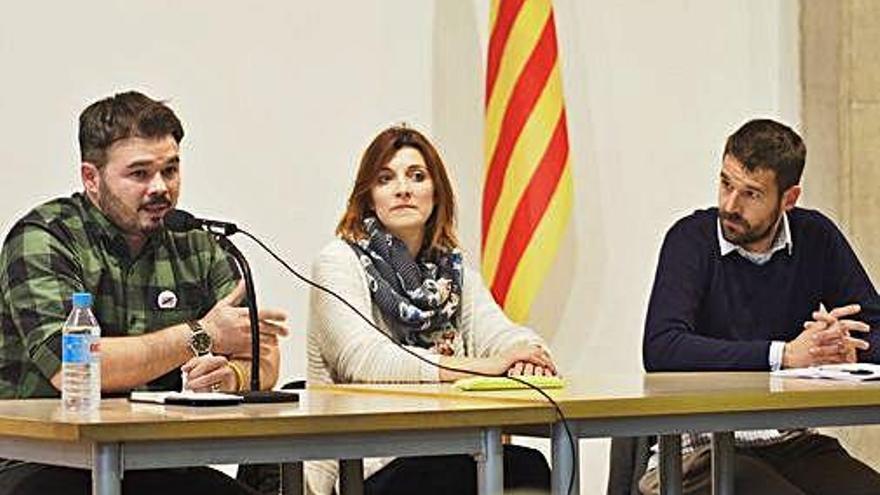 Acte a Igualada amb el diputat Gabriel Rufián donant suport a Conill