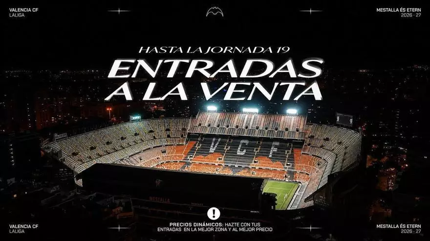 El Valencia triplica los precios para recibir al Barça y al Madrid