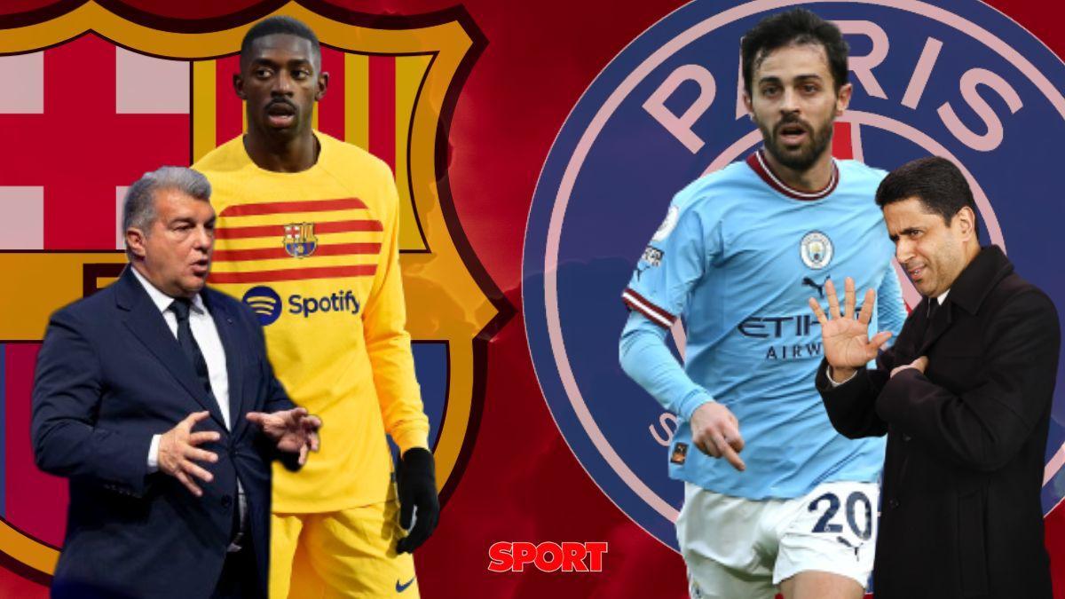 Guerra PSG - Barça por Dembélé y Bernardo Silva