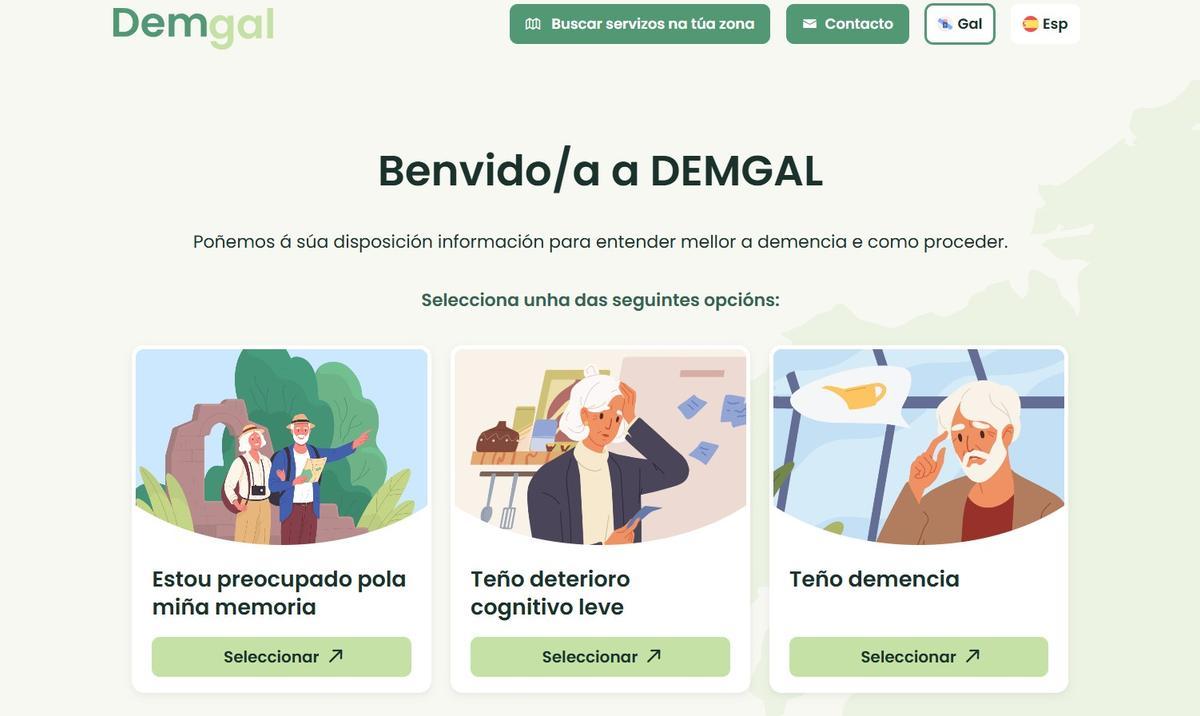 Interfaz inicial de Demgal.