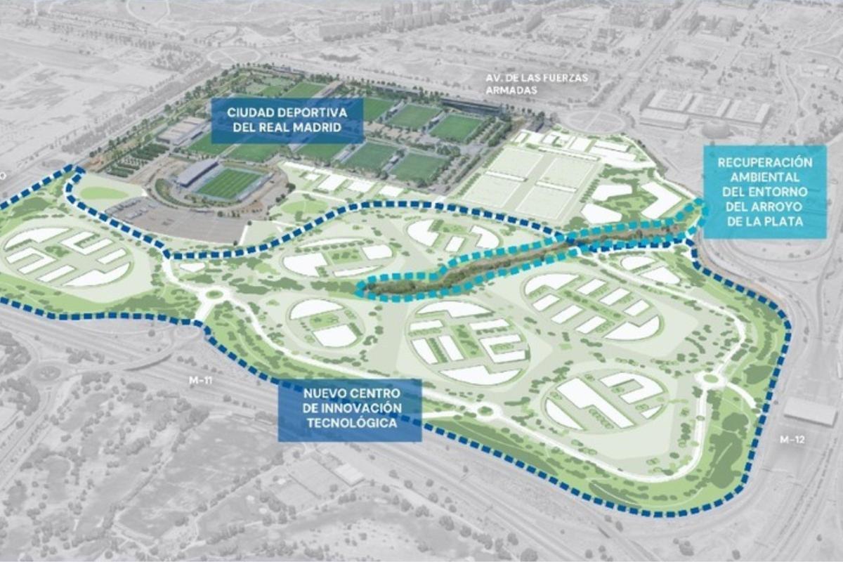 Infografía del Ayuntamiento de Madrid de la futura ciudad deportiva del Real Madrid