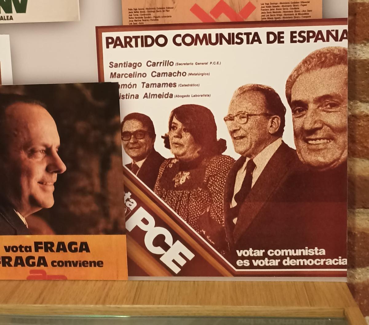 Detalle del cartel electoral del PCE que puede verse en la exposición &quot;Democracia, Parlamento, Constitución&quot; del Congreso de los Diputados