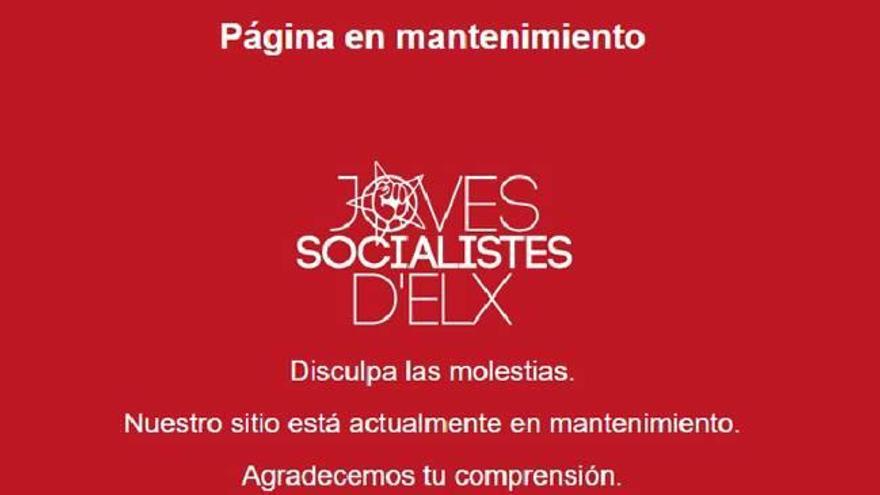 Estado que presenta la página web de Joves Socialistes.