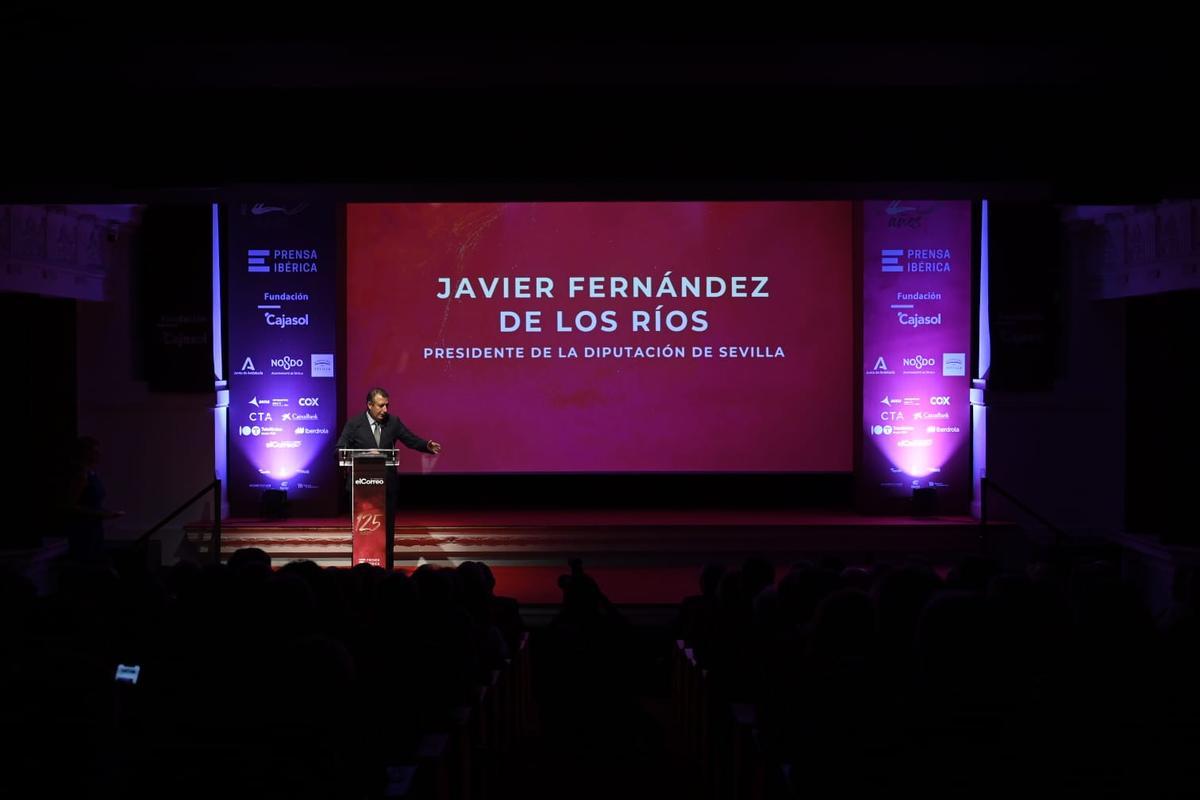 Javier Fernández, presidente de la Diputación de Sevilla en su intervención en el acto de aniversario de este diario.