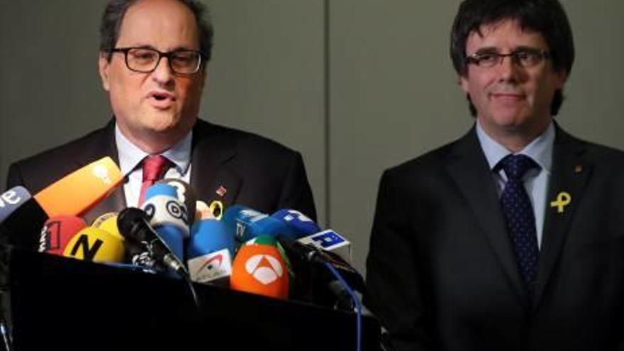 Quim Torra i Carles Puigdemont, dimarts a Berlín.