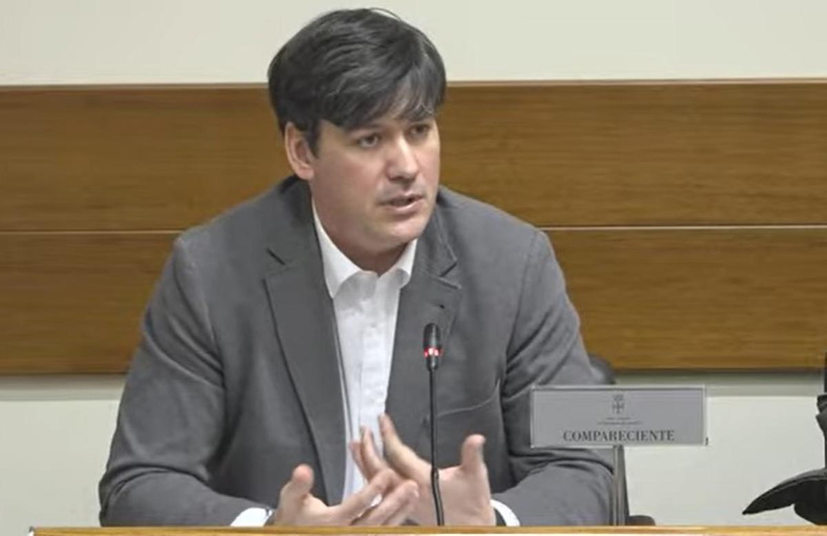 Borja Sánchez, durante su intervención en la comisión de investigación del accidente minero de Cerredo.