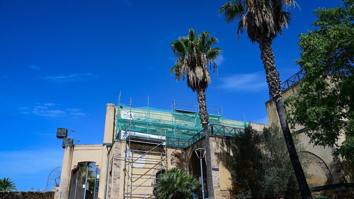 Tramo de la muralla del Puig de Sant Pere en el que el Ajuntament de Palma ha iniciado obras de reparación y rehabilitación.