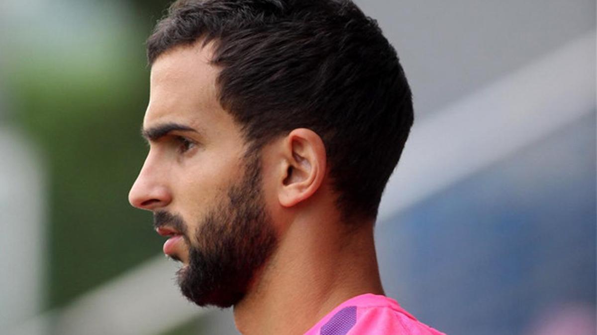 Montoya, durante un entrenamiento del Barça en la Ciutat Esportiva