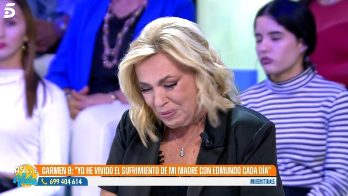 Carmen Borrego, entre lágrimas en Así es la vida.