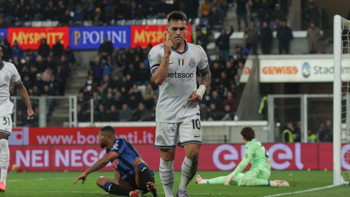 Lautaro celebra la sentencia del Inter ante la Atalanta