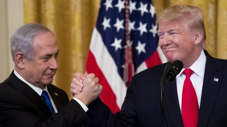 Binyamín Netanyahu y Donald Trump, durante la presentación del plan de paz para Oriente Próximo.