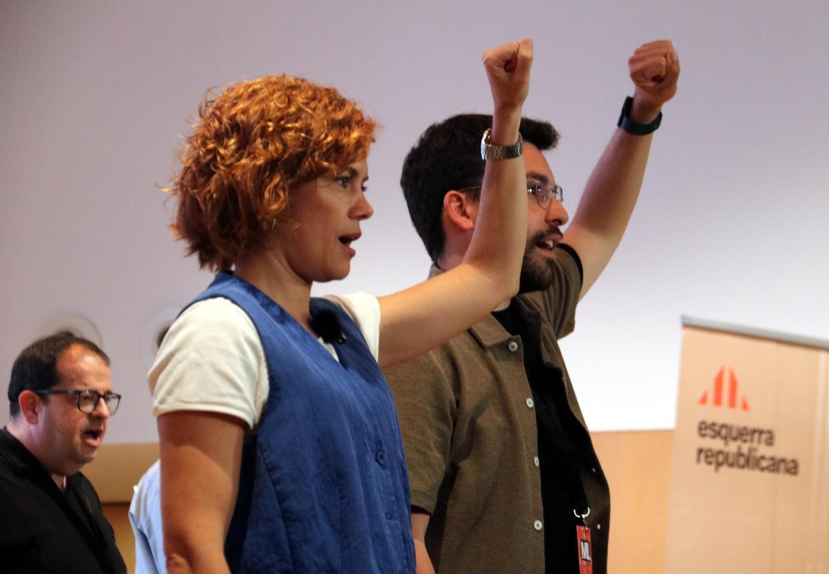 Elisenda Alamany y Ricard Farin en el congreso de ERC de Barcelona.
