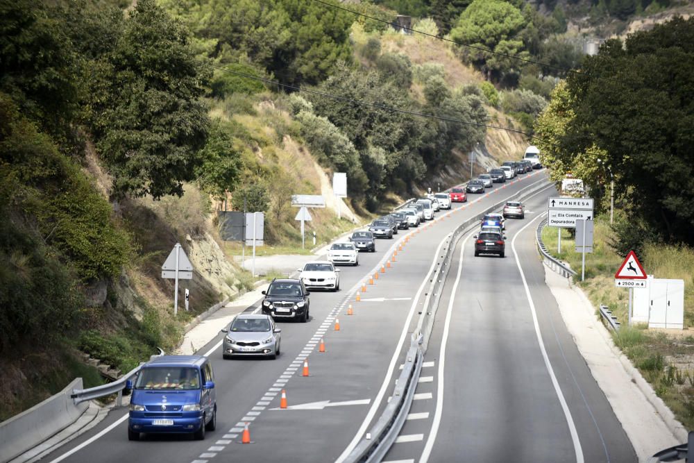 L'operació tornada deixa cues a la C-55, a Castellgalí