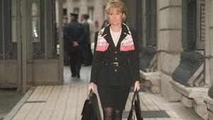 Noviembre de 1997, Esperanza Aguirre, Ministra de Cultura llega al Congreso.