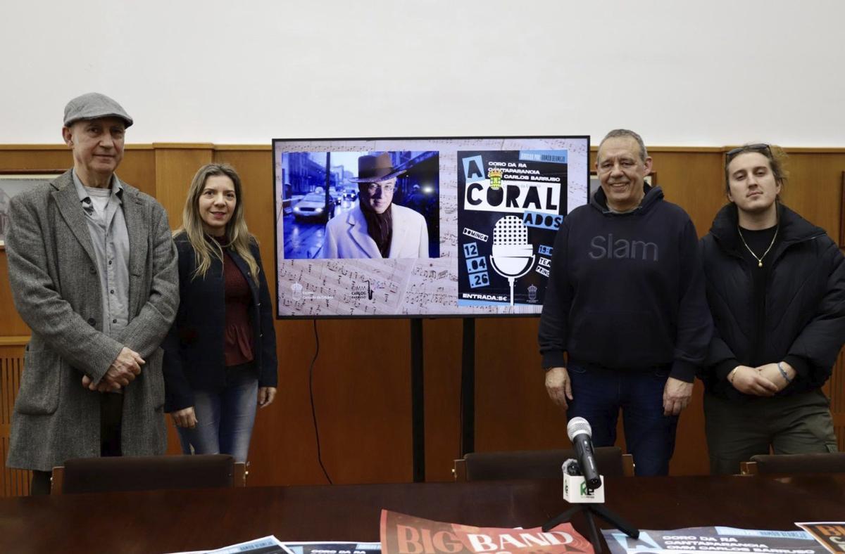De izquierda a derecha: Ramón Bermejo, Lucía Seoane, Manuel Castedo y Rubén Servide, ayer.  |