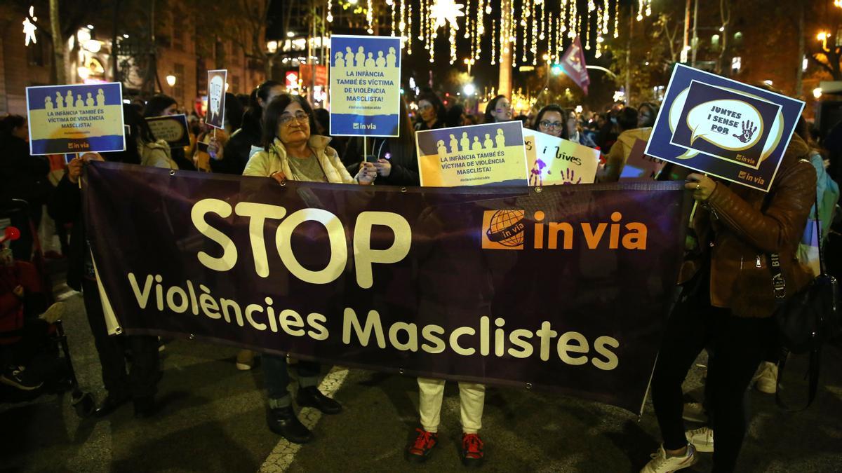 Manifestación contra la violencia machista en Barcelona, el pasado 25 de noviembre.